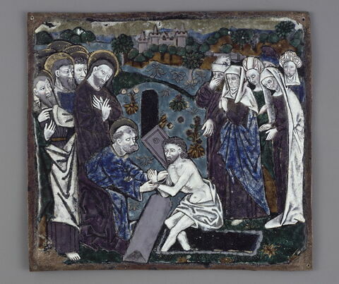 Plaque : La Résurrection de Lazare, d'un ensemble de douze plaques, image 1/4