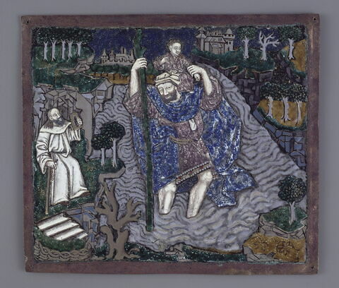 Plaque : Saint Christophe, d'un ensemble de douze plaques
