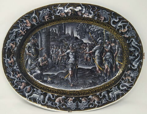 Plat ovale : Abraham et le roi de Sodome, image 1/3
