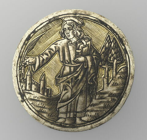 Plaque d'un ensemble de quatre (OA 3028 A à D) : Saint Jean l'Evangéliste