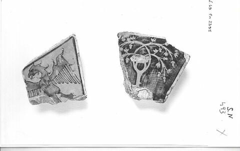 Fragment de carreau trapézoïdal : armes des Della Rovere