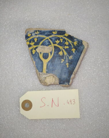 Fragment de carreau trapézoïdal : armes des Della Rovere