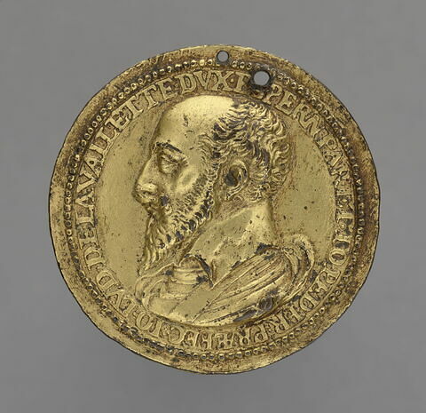 Médaille : Jean-Louis de Nogaret de La Valette, duc d'Epernon (1554-1642) / un volcan battu par les vagues, les vents et la grêle