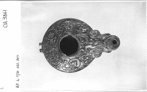 Lampe en bronze de forme antique décorée de scènes funèbres, image 6/7