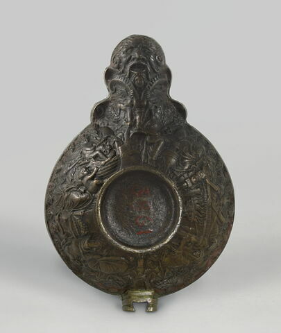 Lampe en bronze de forme antique décorée de scènes funèbres, image 3/7