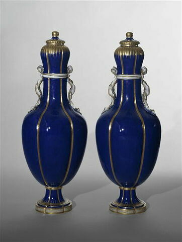 Vase "bouteille à côtes" ou "flacon à rubans", d'une paire (avec OA 10259)