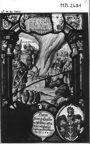 Panneau rectangulaire aux armes de Hans-Heinrich Engeler et de Samuel Hammberger, image 2/2