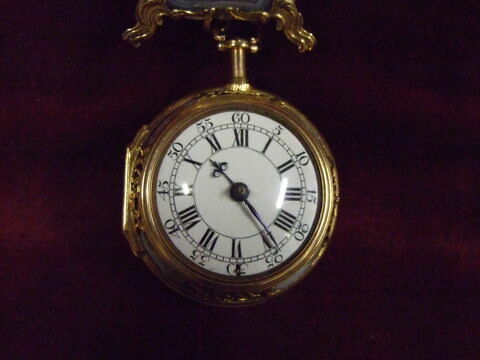 Montre ronde à double boitier assortie d'une châtelaine, image 2/2