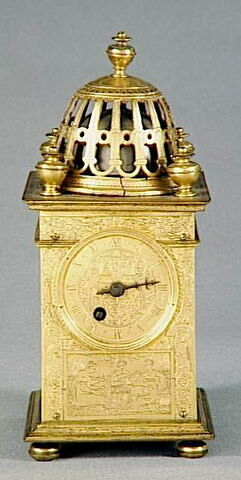 Horloge de table en forme de tour carrée aux armes du roi Henri III, image 4/6