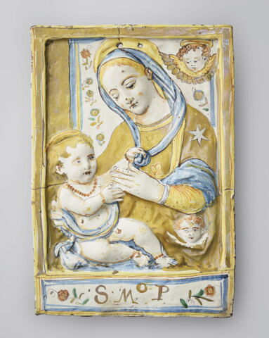 Plaque carrée : Vierge à l'Enfant, image 1/4