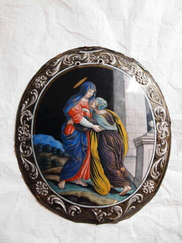 Plaque ovale : la Visitation