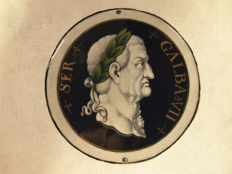Plaque circulaire : Galba, d'une série de douze plaques (MRR 260 à 271)