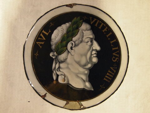 Plaque circulaire : Vitellius, d'une série de douze plaques (MRR 260 à 271)