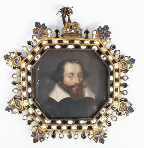 Miniature sur carton, encadrée : portrait d'homme, image 1/5