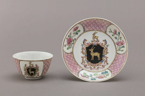 Tasse et soucoupe d'un service à thé et à café de dix-huit pièces (R 1173 à 1191)