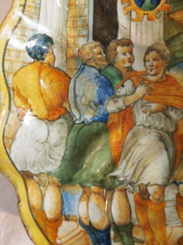 Coupe ronde godronnée : armoiries ; Samuel sacrant David, image 4/15