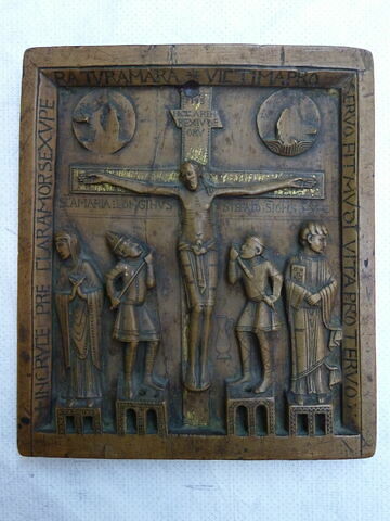 Plaque de bois : Crucifixion
