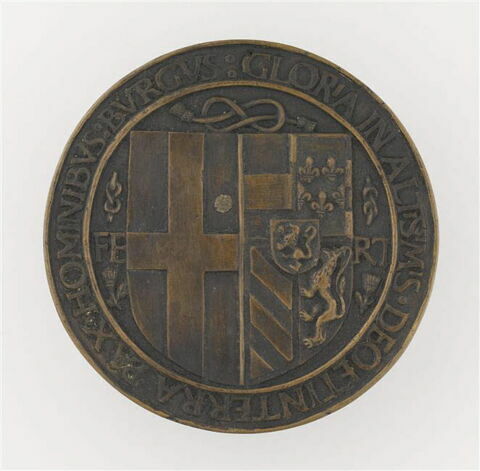 Médaille : Philibert de Savoie et de sa femme Marguerite d'Autriche / armes de Savoie, image 2/2