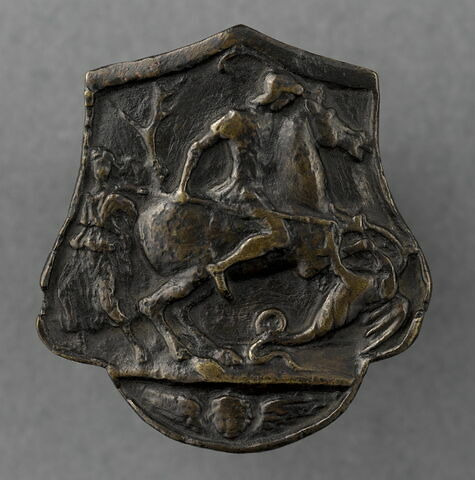Plaquette : saint Georges combattant le dragon