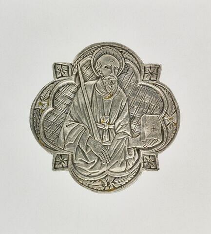 Plaquette quadrilobée provenant d'une croix, d'un ensemble de quatre : saint Paul