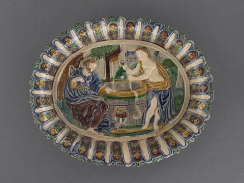 Plat ovale : Le Christ et la Samaritaine, image 1/5