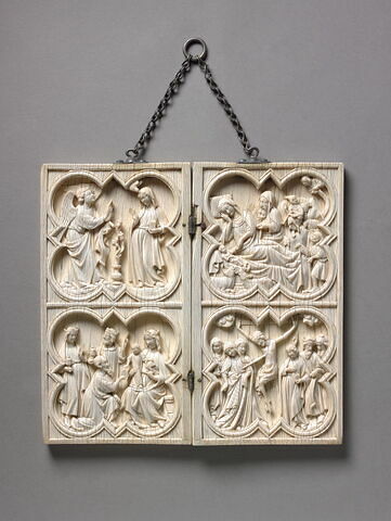 Diptyque à quatre-feuilles : Annonciation, Nativité, Adoration des mages, Crucifixion