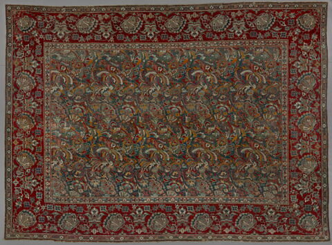 Tapis velours rectangulaire à décor végétal, image 1/10