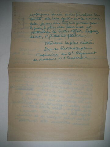 Lettre du duc de Reichstadt adressée à son précepteur M. d'Obenaus, image 2/4