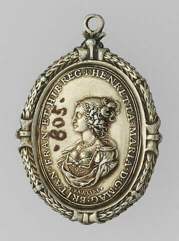Médaille : Charles Ier d'Angleterre / Henriette Marie de France, image 2/2