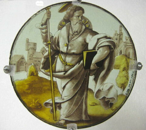 Vitrail rond : saint Jacques apôtre, image 1/1