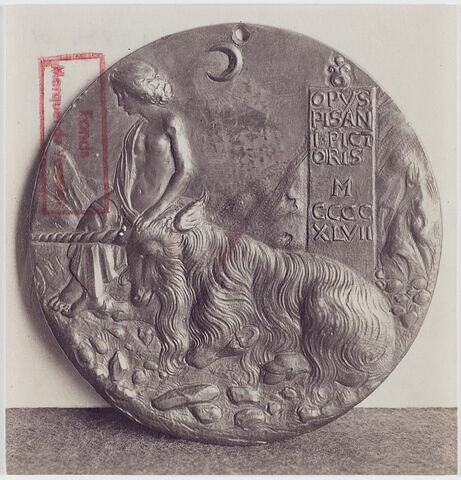 Médaille : Cecilia Gonzaga (1425-1451) / jeune fille et une licorne, image 3/4