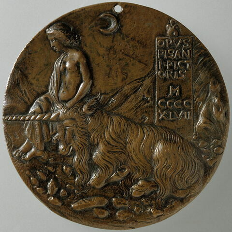 Médaille : Cecilia Gonzaga (1425-1451) / jeune fille et une licorne, image 2/4