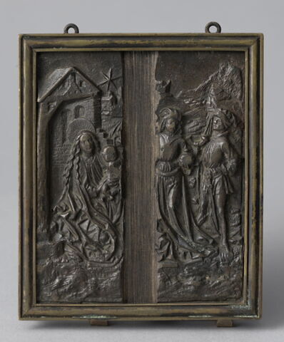 Plaquette : le Christ au tombeau entre la Vierge et saint Jean, image 2/5