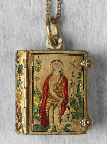 Bijou-reliquaire en forme de petit livre avec saint Jean-Baptiste