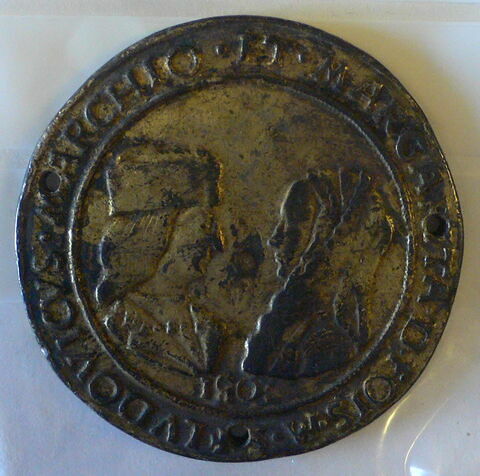 Médaille : Louis II marquis de Saluces et Marguerite de Foix / armoiries