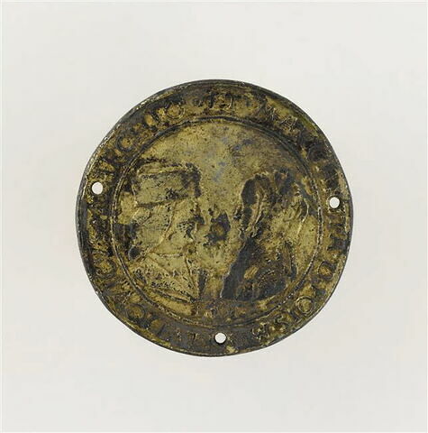 Médaille : Louis II marquis de Saluces et Marguerite de Foix / armoiries, image 1/2