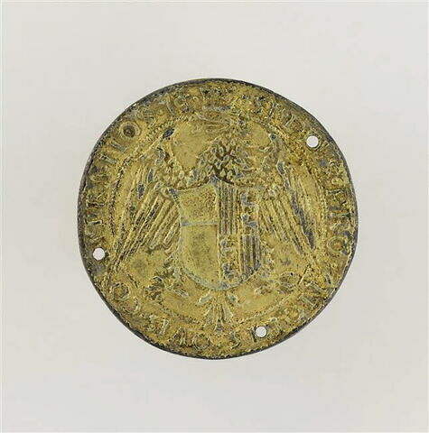 Médaille : Louis II marquis de Saluces et Marguerite de Foix / armoiries, image 2/2