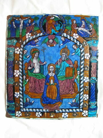 Plaque rectangulaire : Le Couronnement de la Vierge, image 1/3