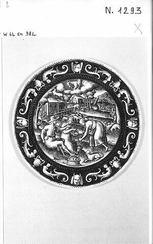 Assiette : Le Mois d'avril, d'un ensemble de neuf assiettes, Les Mois (N 1290 à N 1298), image 5/6