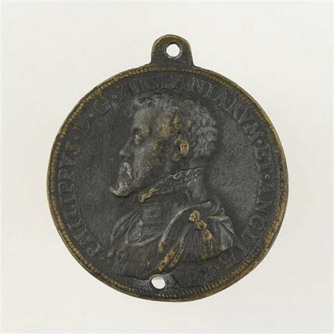 Médaille : Philippe II d'Espagne / saint Georges, image 1/2