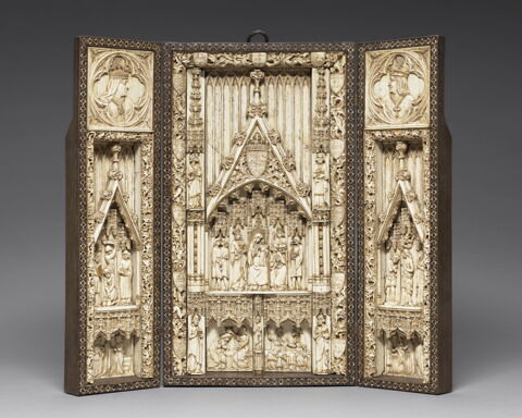 Triptyque : Adoration des Mages et saints ; Baptême du Christ ; Décollation de saint Jean Baptiste