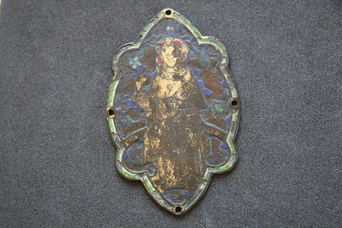 Plaque ovale et quadrilobée : Christ de Majesté