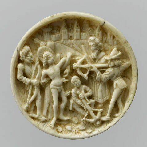Médaillon représentant le martyre de saint Sébastien