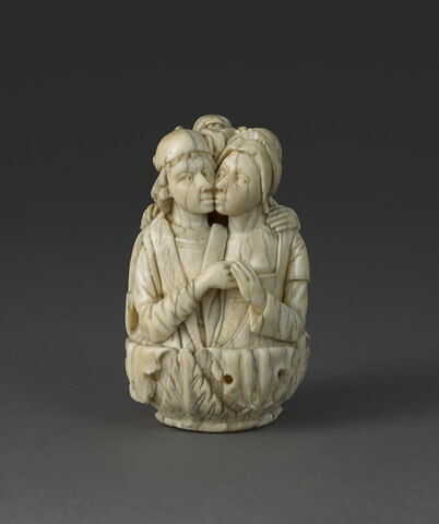 Pommeau de sceptre de confrérie : un couple et la Mort, image 1/9