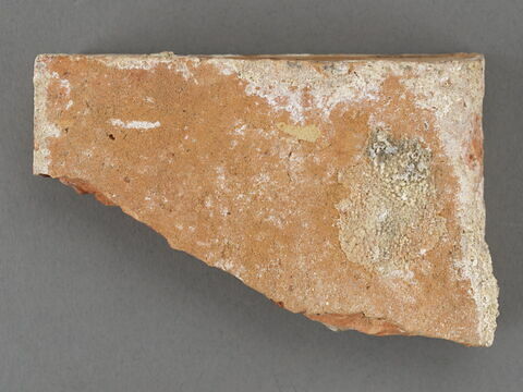 Fragment de carreau de pavage : fleur stylisée à cinq pétales, un pétale manque, image 2/2