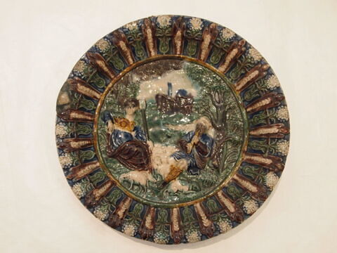 Plat rond à pied : berger et bergère, image 1/6