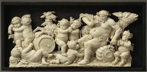 Bas-relief : Ivresse de Silène, avec quatre putti et deux satyreaux, image 3/3