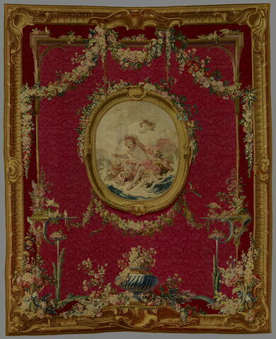 Vénus sur les eaux, d’un ensemble de quatre pièces des tentures de François Boucher, tissées pour la chambre de la duchesse de Bourbon à l’hôtel de Lassay