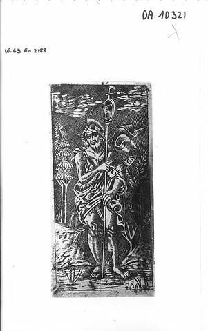 Plaque en argent niellé : saint Jean-Baptiste, avec une banderole, image 1/1