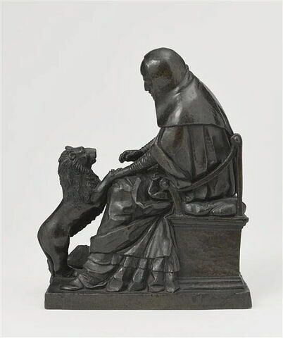Groupe sculpté : saint Jérome et le lion, image 4/7